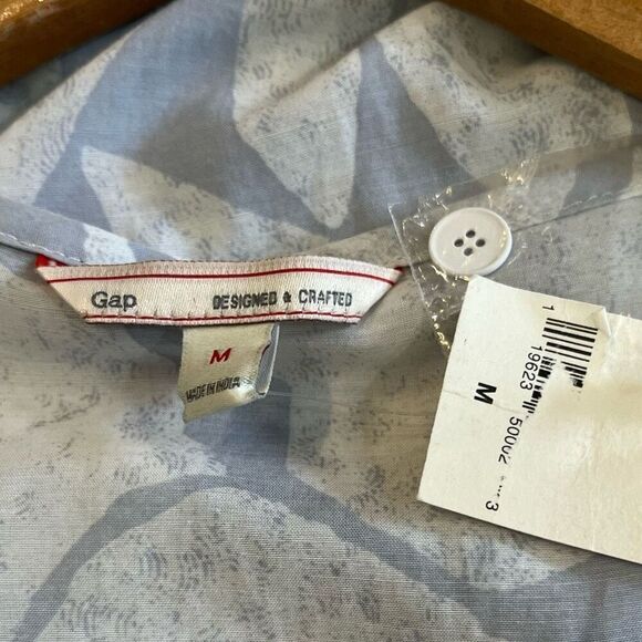 Gap Deadstock 2014 3/4 Sleeve Drawstring Waist Viscose Blend Light Blue Floral D - Picture 4 of 5